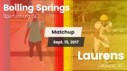 Matchup: Boiling Springs vs. Laurens  2017