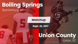Matchup: Boiling Springs vs. Union County  2017