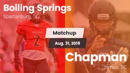 Matchup: Boiling Springs vs. Chapman  2018