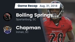 Recap: Boiling Springs  vs. Chapman  2018