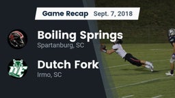 Recap: Boiling Springs  vs. Dutch Fork  2018