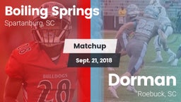 Matchup: Boiling Springs vs. Dorman  2018