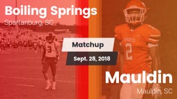 Matchup: Boiling Springs vs. Mauldin  2018
