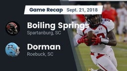 Recap: Boiling Springs  vs. Dorman  2018