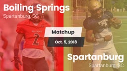 Matchup: Boiling Springs vs. Spartanburg  2018