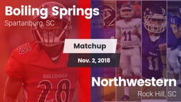 Matchup: Boiling Springs vs. Northwestern  2018