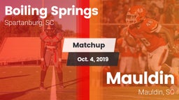 Matchup: Boiling Springs vs. Mauldin  2019