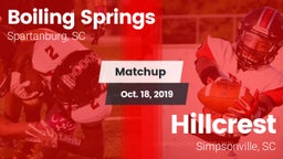 Matchup: Boiling Springs vs. Hillcrest  2019