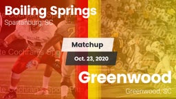 Matchup: Boiling Springs vs. Greenwood  2020