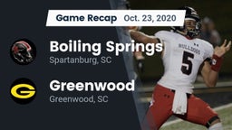 Recap: Boiling Springs  vs. Greenwood  2020