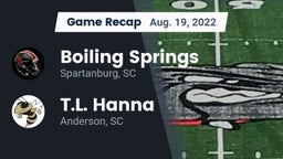 Recap: Boiling Springs  vs. T.L. Hanna  2022