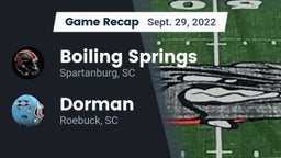 Recap: Boiling Springs  vs. Dorman  2022