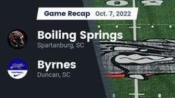 Recap: Boiling Springs  vs. Byrnes  2022