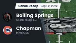 Recap: Boiling Springs  vs. Chapman  2022