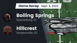 Recap: Boiling Springs  vs. Hillcrest  2022