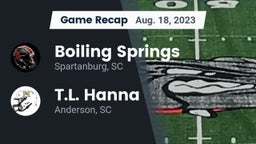 Recap: Boiling Springs  vs. T.L. Hanna  2023