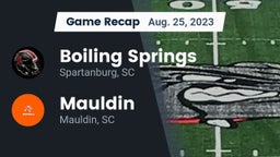 Recap: Boiling Springs  vs. Mauldin  2023