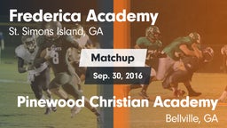 Matchup: Frederica Academy vs. Pinewood Christian Academy 2016