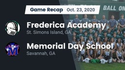 Recap: Frederica Academy  vs. Memorial Day School 2020