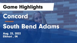 Concord  vs South Bend Adams Game Highlights - Aug. 23, 2022