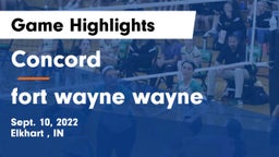Concord  vs fort wayne wayne  Game Highlights - Sept. 10, 2022