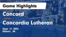 Concord  vs Concordia Lutheran  Game Highlights - Sept. 17, 2022