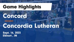 Concord  vs Concordia Lutheran  Game Highlights - Sept. 16, 2023