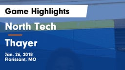 North Tech  vs Thayer  Game Highlights - Jan. 26, 2018