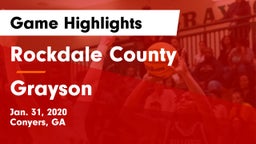 Rockdale County  vs Grayson Game Highlights - Jan. 31, 2020