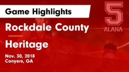 Rockdale County  vs Heritage  Game Highlights - Nov. 30, 2018