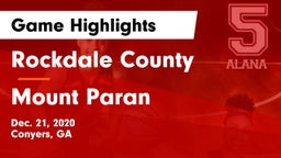 Rockdale County  vs Mount Paran Game Highlights - Dec. 21, 2020
