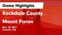 Rockdale County  vs Mount Paran Game Highlights - Nov. 20, 2021