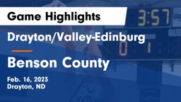 Drayton/Valley-Edinburg  vs Benson County  Game Highlights - Feb. 16, 2023