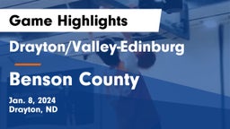 Drayton/Valley-Edinburg  vs Benson County  Game Highlights - Jan. 8, 2024