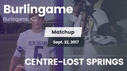 Matchup: Burlingame vs. CENTRE-LOST SPRINGS 2017