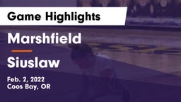 Marshfield  vs Siuslaw   Game Highlights - Feb. 2, 2022