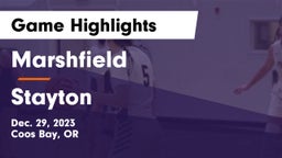 Marshfield  vs Stayton  Game Highlights - Dec. 29, 2023