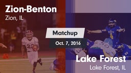 Matchup: Zion-Benton vs. Lake Forest  2016