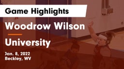 Woodrow Wilson  vs University  Game Highlights - Jan. 8, 2022