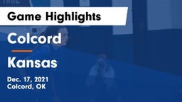 Colcord  vs Kansas  Game Highlights - Dec. 17, 2021