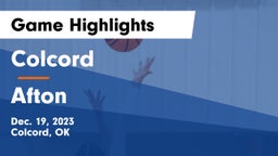 Colcord  vs Afton  Game Highlights - Dec. 19, 2023