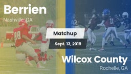 Matchup: Berrien vs. Wilcox County  2019