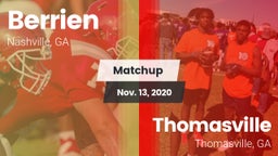 Matchup: Berrien vs. Thomasville  2020