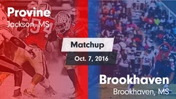 Matchup: Provine vs. Brookhaven  2016