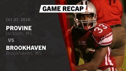 Recap: Provine  vs. Brookhaven  2016