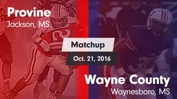 Matchup: Provine vs. Wayne County  2016