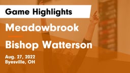 Meadowbrook  vs Bishop Watterson Game Highlights - Aug. 27, 2022