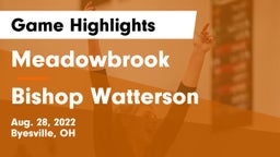 Meadowbrook  vs Bishop Watterson  Game Highlights - Aug. 28, 2022