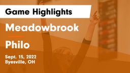 Meadowbrook  vs Philo  Game Highlights - Sept. 15, 2022