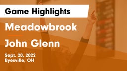 Meadowbrook  vs John Glenn Game Highlights - Sept. 20, 2022